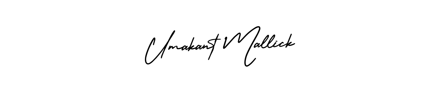 How to Draw Umakant Mallick signature style? AmerikaSignatureDemo-Regular is a latest design signature styles for name Umakant Mallick. Umakant Mallick signature style 3 images and pictures png