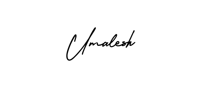 The best way (AmerikaSignatureDemo-Regular) to make a short signature is to pick only two or three words in your name. The name Umalesh include a total of six letters. For converting this name. Umalesh signature style 3 images and pictures png