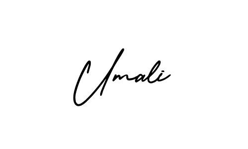 Make a beautiful signature design for name Umali. With this signature (AmerikaSignatureDemo-Regular) style, you can create a handwritten signature for free. Umali signature style 3 images and pictures png