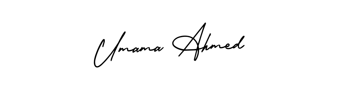 Here are the top 10 professional signature styles for the name Umama Ahmed. These are the best autograph styles you can use for your name. Umama Ahmed signature style 3 images and pictures png