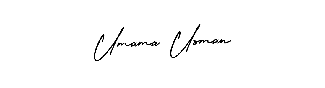 Make a beautiful signature design for name Umama Usman. With this signature (AmerikaSignatureDemo-Regular) style, you can create a handwritten signature for free. Umama Usman signature style 3 images and pictures png