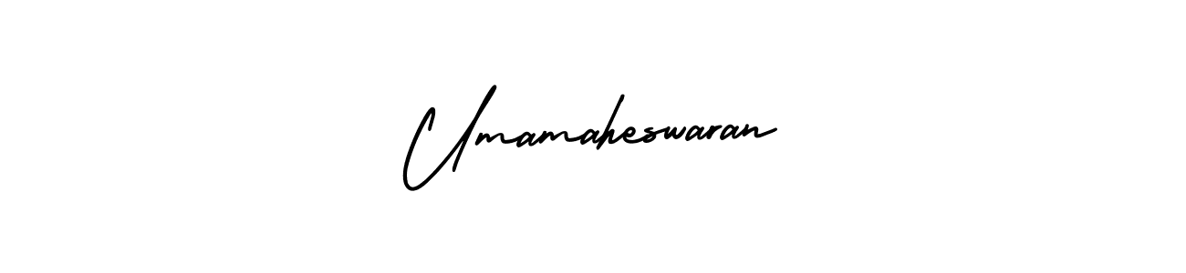 How to make Umamaheswaran name signature. Use AmerikaSignatureDemo-Regular style for creating short signs online. This is the latest handwritten sign. Umamaheswaran signature style 3 images and pictures png