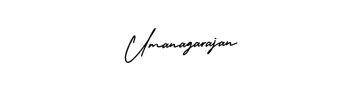 The best way (AmerikaSignatureDemo-Regular) to make a short signature is to pick only two or three words in your name. The name Umanagarajan include a total of six letters. For converting this name. Umanagarajan signature style 3 images and pictures png