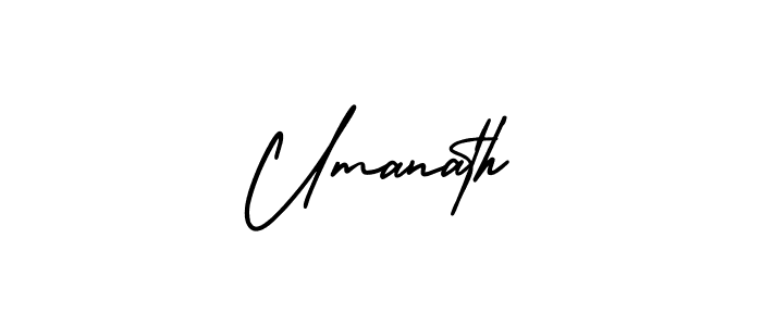 Use a signature maker to create a handwritten signature online. With this signature software, you can design (AmerikaSignatureDemo-Regular) your own signature for name Umanath. Umanath signature style 3 images and pictures png