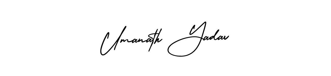 Use a signature maker to create a handwritten signature online. With this signature software, you can design (AmerikaSignatureDemo-Regular) your own signature for name Umanath Yadav. Umanath Yadav signature style 3 images and pictures png