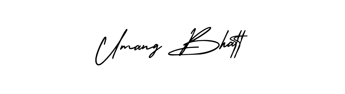 You should practise on your own different ways (AmerikaSignatureDemo-Regular) to write your name (Umang Bhatt) in signature. don't let someone else do it for you. Umang Bhatt signature style 3 images and pictures png