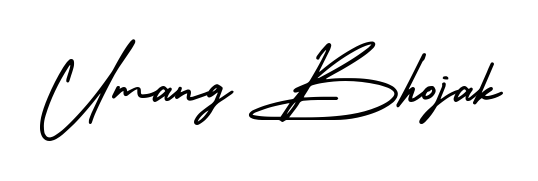 An effortless, minimalist signature concept for Umang Bhojak using AmerikaSignatureDemo-Regular design. Clean lines that look great on any document. Umang Bhojak signature style 3 images and pictures png