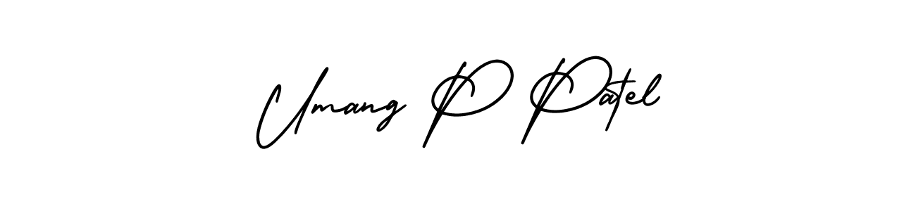 How to make Umang P Patel signature? AmerikaSignatureDemo-Regular is a professional autograph style. Create handwritten signature for Umang P Patel name. Umang P Patel signature style 3 images and pictures png