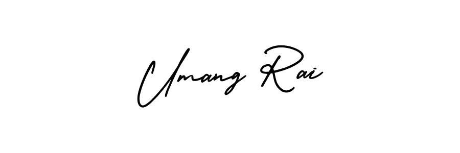 You should practise on your own different ways (AmerikaSignatureDemo-Regular) to write your name (Umang Rai) in signature. don't let someone else do it for you. Umang Rai signature style 3 images and pictures png
