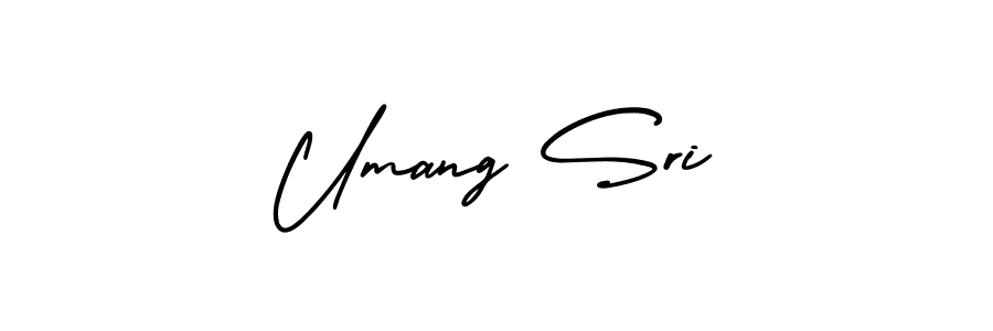 How to make Umang Sri name signature. Use AmerikaSignatureDemo-Regular style for creating short signs online. This is the latest handwritten sign. Umang Sri signature style 3 images and pictures png