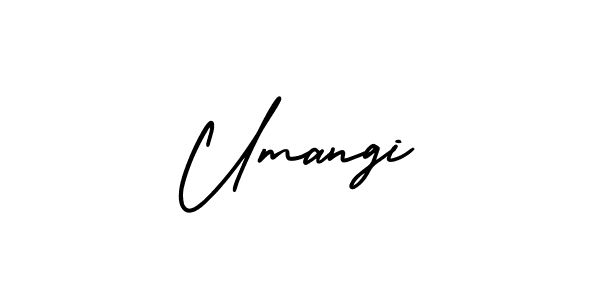 How to make Umangi name signature. Use AmerikaSignatureDemo-Regular style for creating short signs online. This is the latest handwritten sign. Umangi signature style 3 images and pictures png