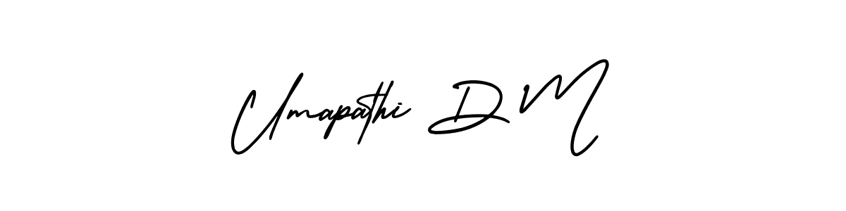 Use a signature maker to create a handwritten signature online. With this signature software, you can design (AmerikaSignatureDemo-Regular) your own signature for name Umapathi D M. Umapathi D M signature style 3 images and pictures png