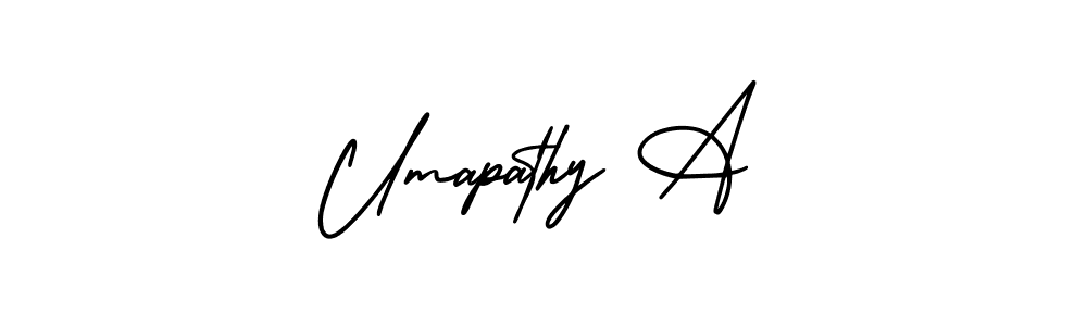 You should practise on your own different ways (AmerikaSignatureDemo-Regular) to write your name (Umapathy A) in signature. don't let someone else do it for you. Umapathy A signature style 3 images and pictures png