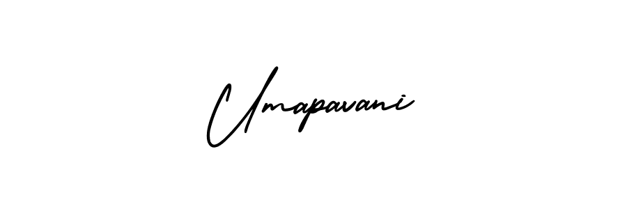 The best way (AmerikaSignatureDemo-Regular) to make a short signature is to pick only two or three words in your name. The name Umapavani include a total of six letters. For converting this name. Umapavani signature style 3 images and pictures png