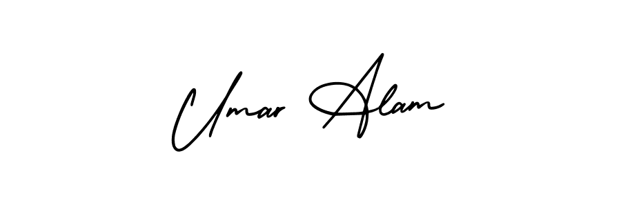 The best way (AmerikaSignatureDemo-Regular) to make a short signature is to pick only two or three words in your name. The name Umar Alam include a total of six letters. For converting this name. Umar Alam signature style 3 images and pictures png