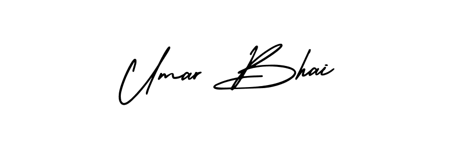 if you are searching for the best signature style for your name Umar Bhai. so please give up your signature search. here we have designed multiple signature styles  using AmerikaSignatureDemo-Regular. Umar Bhai signature style 3 images and pictures png