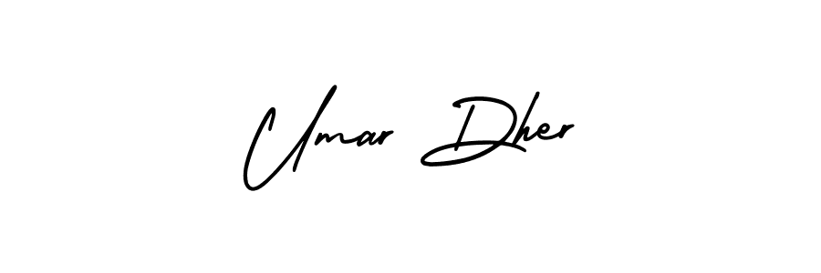Make a beautiful signature design for name Umar Dher. With this signature (AmerikaSignatureDemo-Regular) style, you can create a handwritten signature for free. Umar Dher signature style 3 images and pictures png