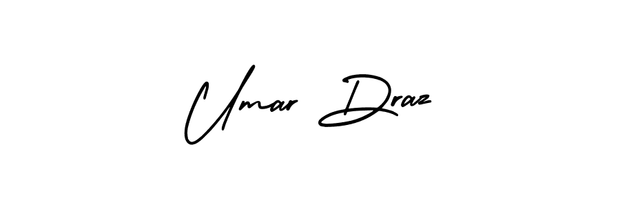How to make Umar Draz name signature. Use AmerikaSignatureDemo-Regular style for creating short signs online. This is the latest handwritten sign. Umar Draz signature style 3 images and pictures png