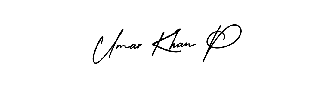 Make a beautiful signature design for name Umar Khan P. With this signature (AmerikaSignatureDemo-Regular) style, you can create a handwritten signature for free. Umar Khan P signature style 3 images and pictures png
