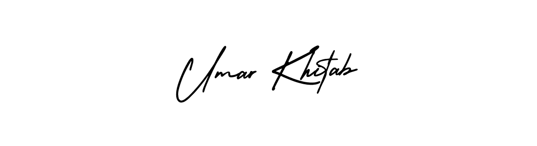 Use a signature maker to create a handwritten signature online. With this signature software, you can design (AmerikaSignatureDemo-Regular) your own signature for name Umar Khitab. Umar Khitab signature style 3 images and pictures png