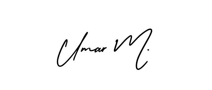 It looks lik you need a new signature style for name Umar M.. Design unique handwritten (AmerikaSignatureDemo-Regular) signature with our free signature maker in just a few clicks. Umar M. signature style 3 images and pictures png