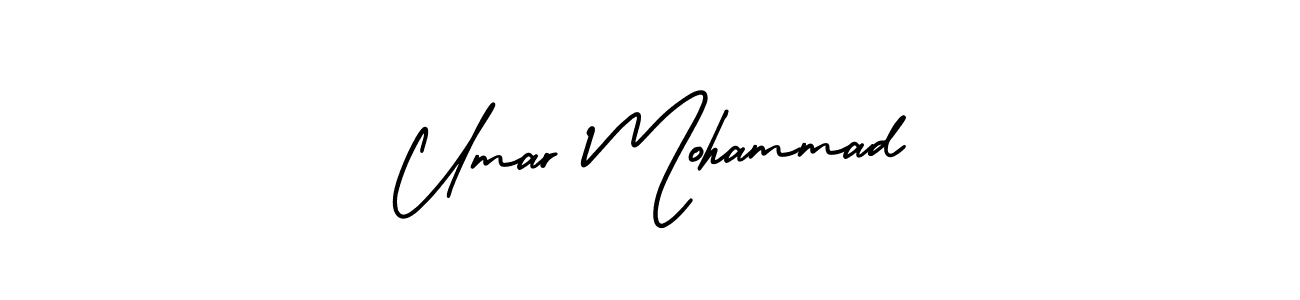 The best way (AmerikaSignatureDemo-Regular) to make a short signature is to pick only two or three words in your name. The name Umar Mohammad include a total of six letters. For converting this name. Umar Mohammad signature style 3 images and pictures png