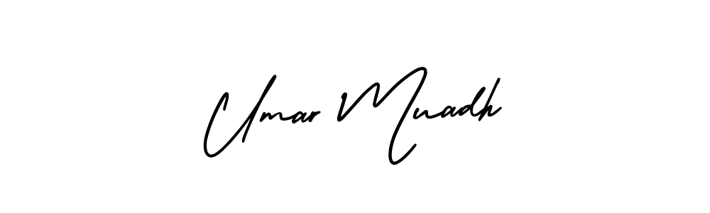 Similarly AmerikaSignatureDemo-Regular is the best handwritten signature design. Signature creator online .You can use it as an online autograph creator for name Umar Muadh. Umar Muadh signature style 3 images and pictures png