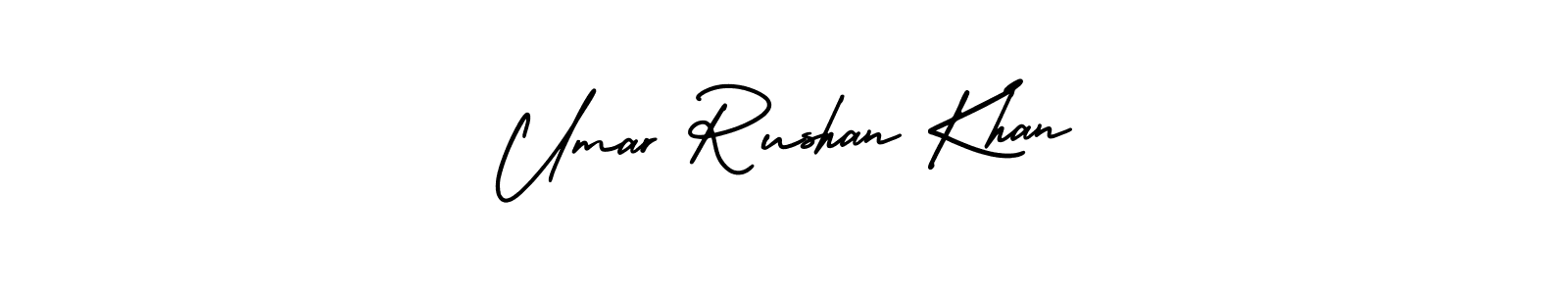 Umar Rushan Khan stylish signature style. Best Handwritten Sign (AmerikaSignatureDemo-Regular) for my name. Handwritten Signature Collection Ideas for my name Umar Rushan Khan. Umar Rushan Khan signature style 3 images and pictures png