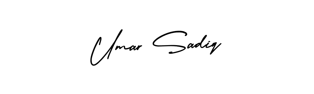 This is the best signature style for the Umar Sadiq name. Also you like these signature font (AmerikaSignatureDemo-Regular). Mix name signature. Umar Sadiq signature style 3 images and pictures png