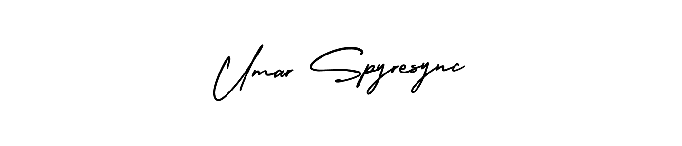 You should practise on your own different ways (AmerikaSignatureDemo-Regular) to write your name (Umar Spyresync) in signature. don't let someone else do it for you. Umar Spyresync signature style 3 images and pictures png