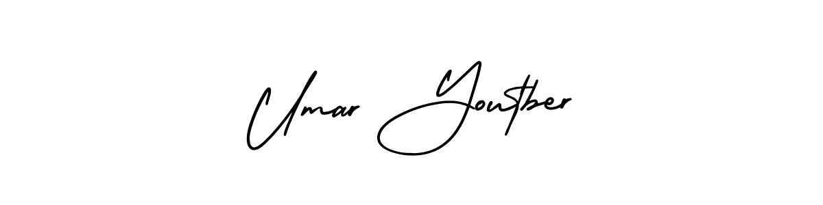 Also You can easily find your signature by using the search form. We will create Umar Youtber name handwritten signature images for you free of cost using AmerikaSignatureDemo-Regular sign style. Umar Youtber signature style 3 images and pictures png