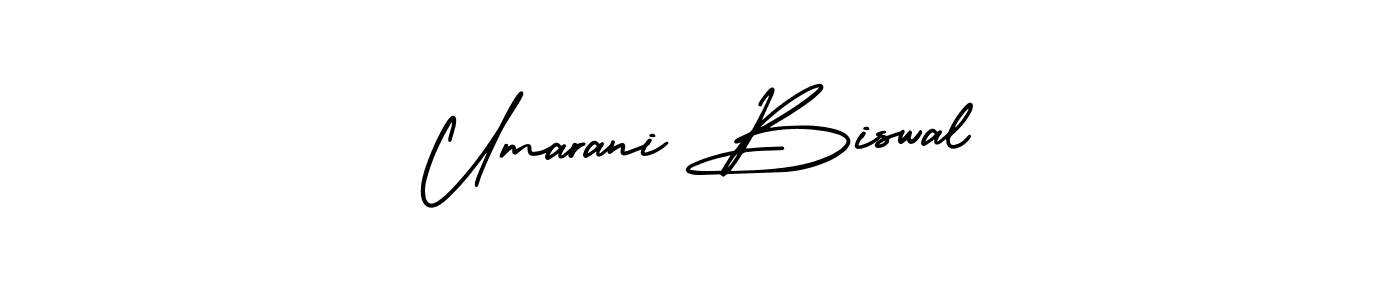 Create a beautiful signature design for name Umarani Biswal. With this signature (AmerikaSignatureDemo-Regular) fonts, you can make a handwritten signature for free. Umarani Biswal signature style 3 images and pictures png