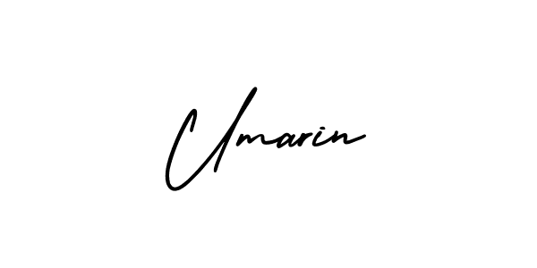 It looks lik you need a new signature style for name Umarin. Design unique handwritten (AmerikaSignatureDemo-Regular) signature with our free signature maker in just a few clicks. Umarin signature style 3 images and pictures png