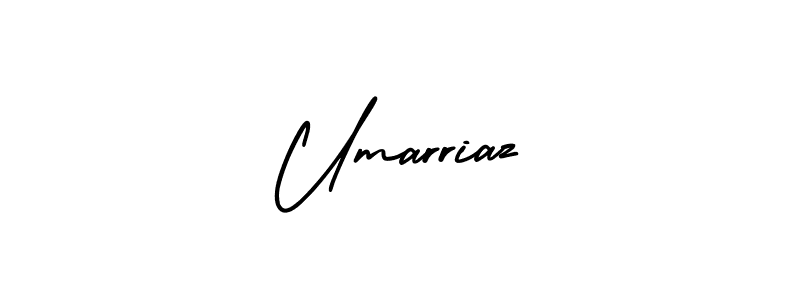 You should practise on your own different ways (AmerikaSignatureDemo-Regular) to write your name (Umarriaz) in signature. don't let someone else do it for you. Umarriaz signature style 3 images and pictures png