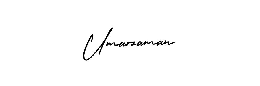 This is the best signature style for the Umarzaman name. Also you like these signature font (AmerikaSignatureDemo-Regular). Mix name signature. Umarzaman signature style 3 images and pictures png