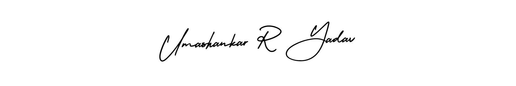 if you are searching for the best signature style for your name Umashankar R Yadav. so please give up your signature search. here we have designed multiple signature styles  using AmerikaSignatureDemo-Regular. Umashankar R Yadav signature style 3 images and pictures png