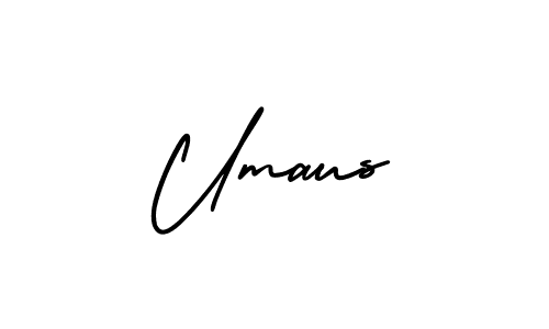 Umaus stylish signature style. Best Handwritten Sign (AmerikaSignatureDemo-Regular) for my name. Handwritten Signature Collection Ideas for my name Umaus. Umaus signature style 3 images and pictures png