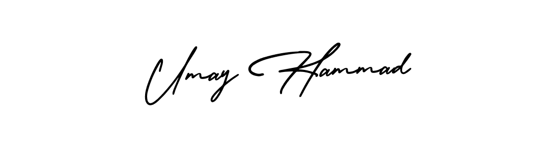 Make a beautiful signature design for name Umay Hammad. With this signature (AmerikaSignatureDemo-Regular) style, you can create a handwritten signature for free. Umay Hammad signature style 3 images and pictures png