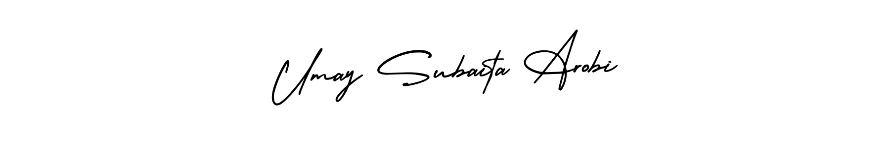 Create a beautiful signature design for name Umay Subaita Arobi. With this signature (AmerikaSignatureDemo-Regular) fonts, you can make a handwritten signature for free. Umay Subaita Arobi signature style 3 images and pictures png