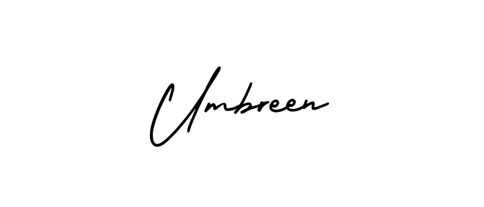 Create a beautiful signature design for name Umbreen. With this signature (AmerikaSignatureDemo-Regular) fonts, you can make a handwritten signature for free. Umbreen signature style 3 images and pictures png
