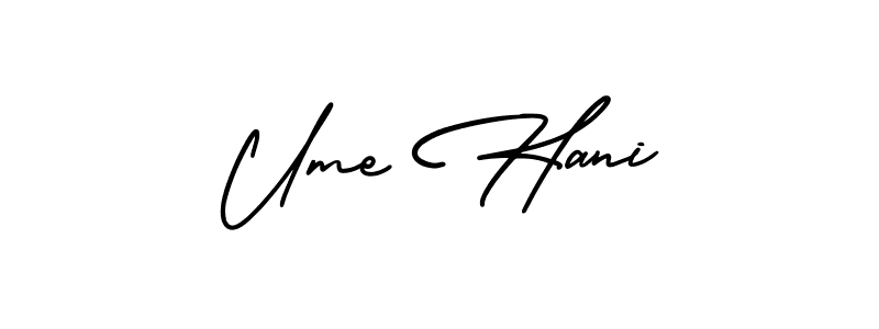 It looks lik you need a new signature style for name Ume Hani. Design unique handwritten (AmerikaSignatureDemo-Regular) signature with our free signature maker in just a few clicks. Ume Hani signature style 3 images and pictures png