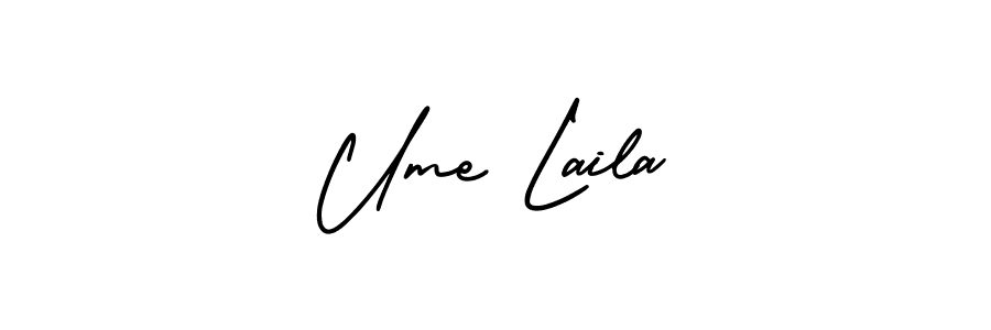 Ume Laila stylish signature style. Best Handwritten Sign (AmerikaSignatureDemo-Regular) for my name. Handwritten Signature Collection Ideas for my name Ume Laila. Ume Laila signature style 3 images and pictures png