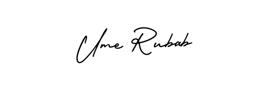 Use a signature maker to create a handwritten signature online. With this signature software, you can design (AmerikaSignatureDemo-Regular) your own signature for name Ume Rubab. Ume Rubab signature style 3 images and pictures png