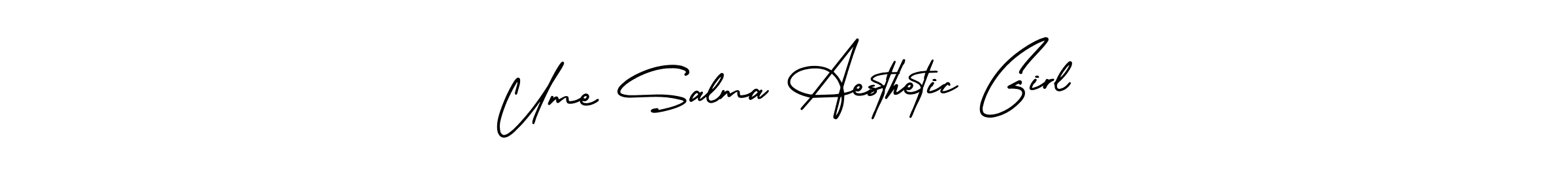 Design your own signature with our free online signature maker. With this signature software, you can create a handwritten (AmerikaSignatureDemo-Regular) signature for name Ume Salma Aesthetic Girl. Ume Salma Aesthetic Girl signature style 3 images and pictures png