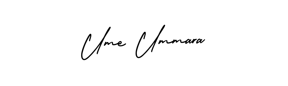 Create a beautiful signature design for name Ume Ummara. With this signature (AmerikaSignatureDemo-Regular) fonts, you can make a handwritten signature for free. Ume Ummara signature style 3 images and pictures png