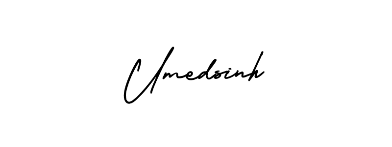 You should practise on your own different ways (AmerikaSignatureDemo-Regular) to write your name (Umedsinh) in signature. don't let someone else do it for you. Umedsinh signature style 3 images and pictures png