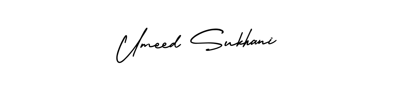 This is the best signature style for the Umeed Sukhani name. Also you like these signature font (AmerikaSignatureDemo-Regular). Mix name signature. Umeed Sukhani signature style 3 images and pictures png