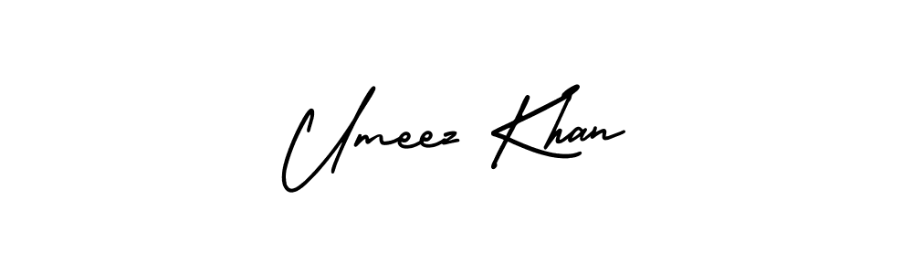 Use a signature maker to create a handwritten signature online. With this signature software, you can design (AmerikaSignatureDemo-Regular) your own signature for name Umeez Khan. Umeez Khan signature style 3 images and pictures png