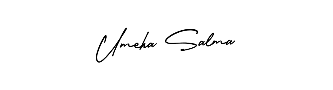 Make a beautiful signature design for name Umeha Salma. With this signature (AmerikaSignatureDemo-Regular) style, you can create a handwritten signature for free. Umeha Salma signature style 3 images and pictures png