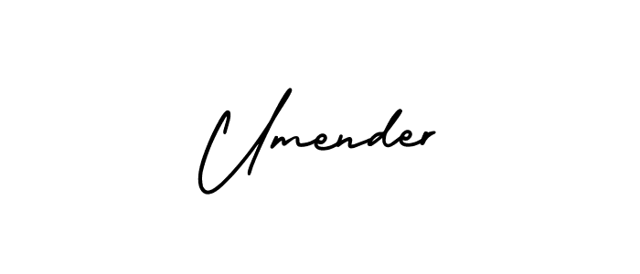 Use a signature maker to create a handwritten signature online. With this signature software, you can design (AmerikaSignatureDemo-Regular) your own signature for name Umender. Umender signature style 3 images and pictures png